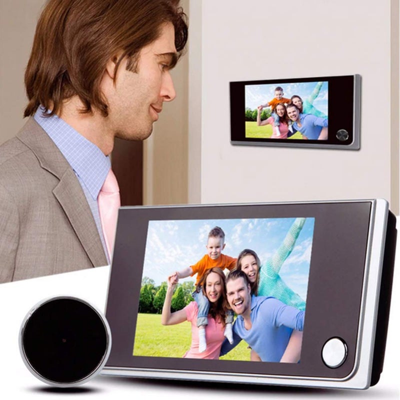 H-come 3.5 inch Digital Doorbell LCD 120 Degree Eye Electronic Peephole Doorbell Color IR Camera Door Viewer Powered by 4Pcsx AAA Batteries(not Included) - Image 2